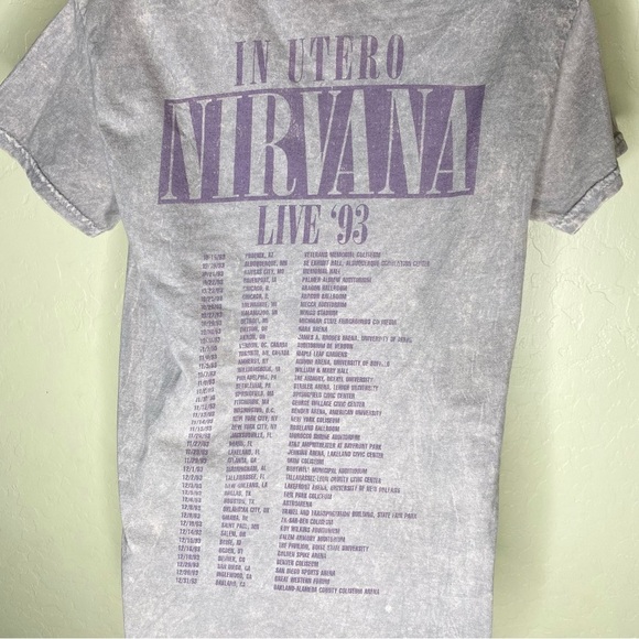 Nirvana In Utero Live ‘93 Tour Y2K Acid Wash Graphic T-Shirt Nwt Size S Small - Picture 11 of 12